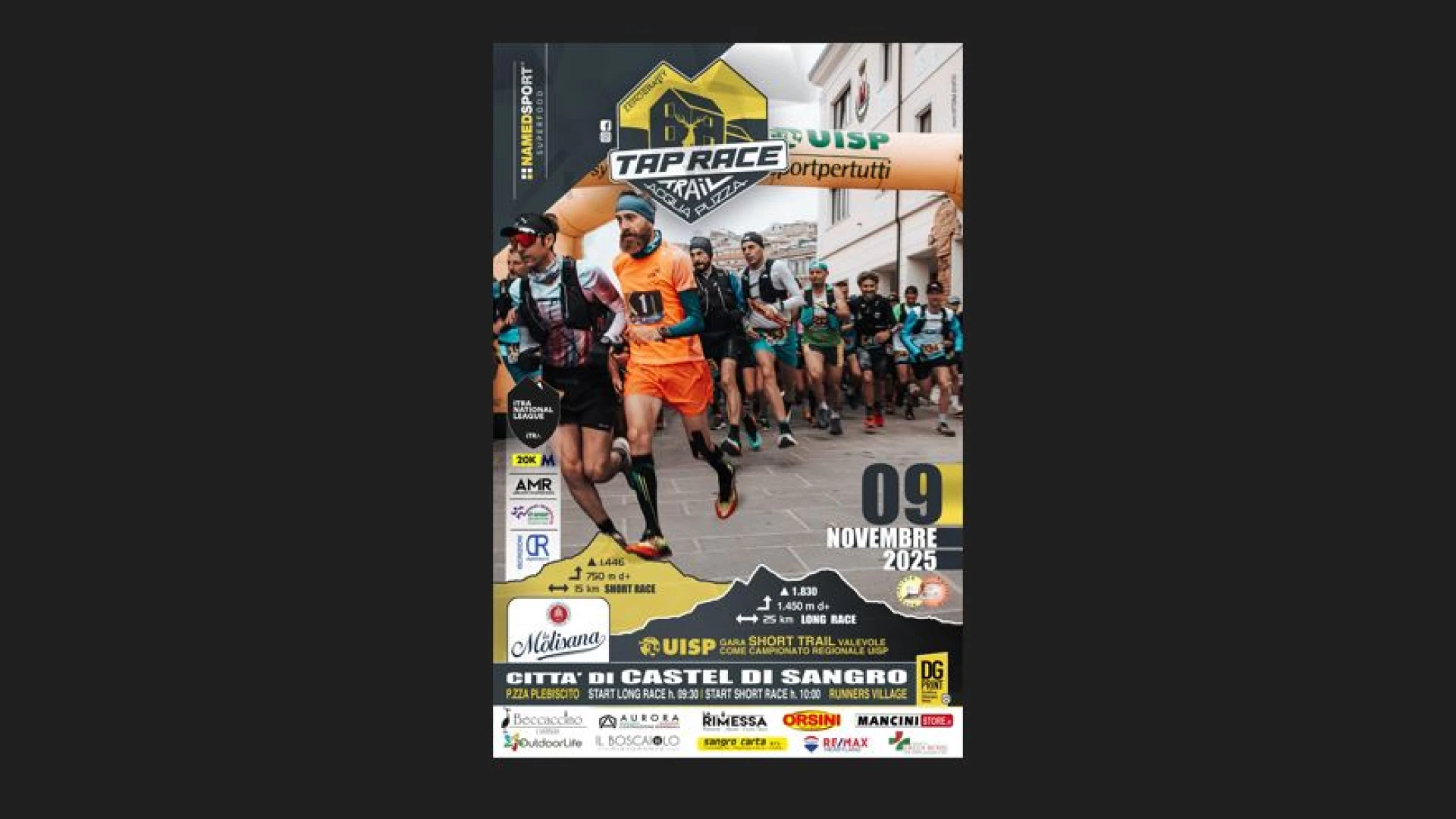 Castel Di Sangro: la settima edizione del Trail Dell’Acqua Puzza -T.A.P. Race e’ in programma domenica 9 novembre.